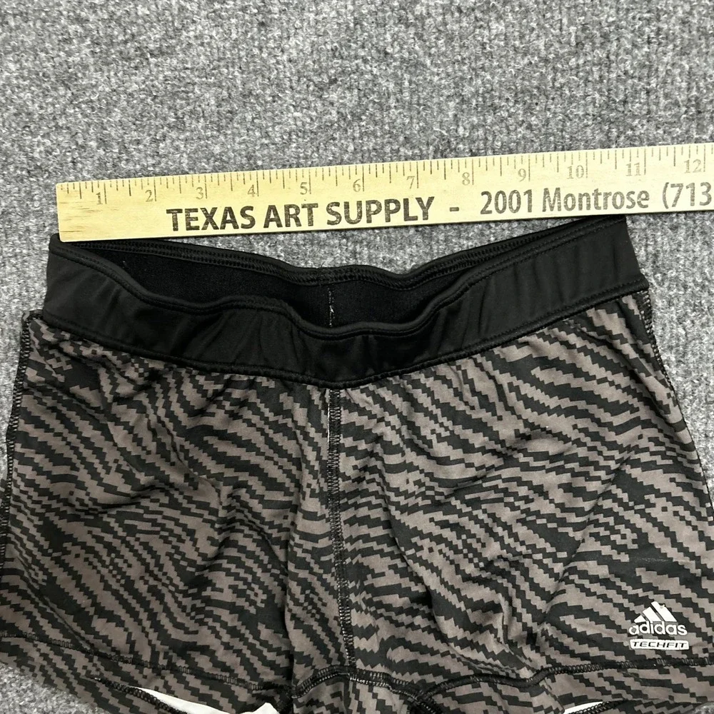 Adidas Shorts Womens Size M Gray Techfit Compression Chevron Athletic Gym